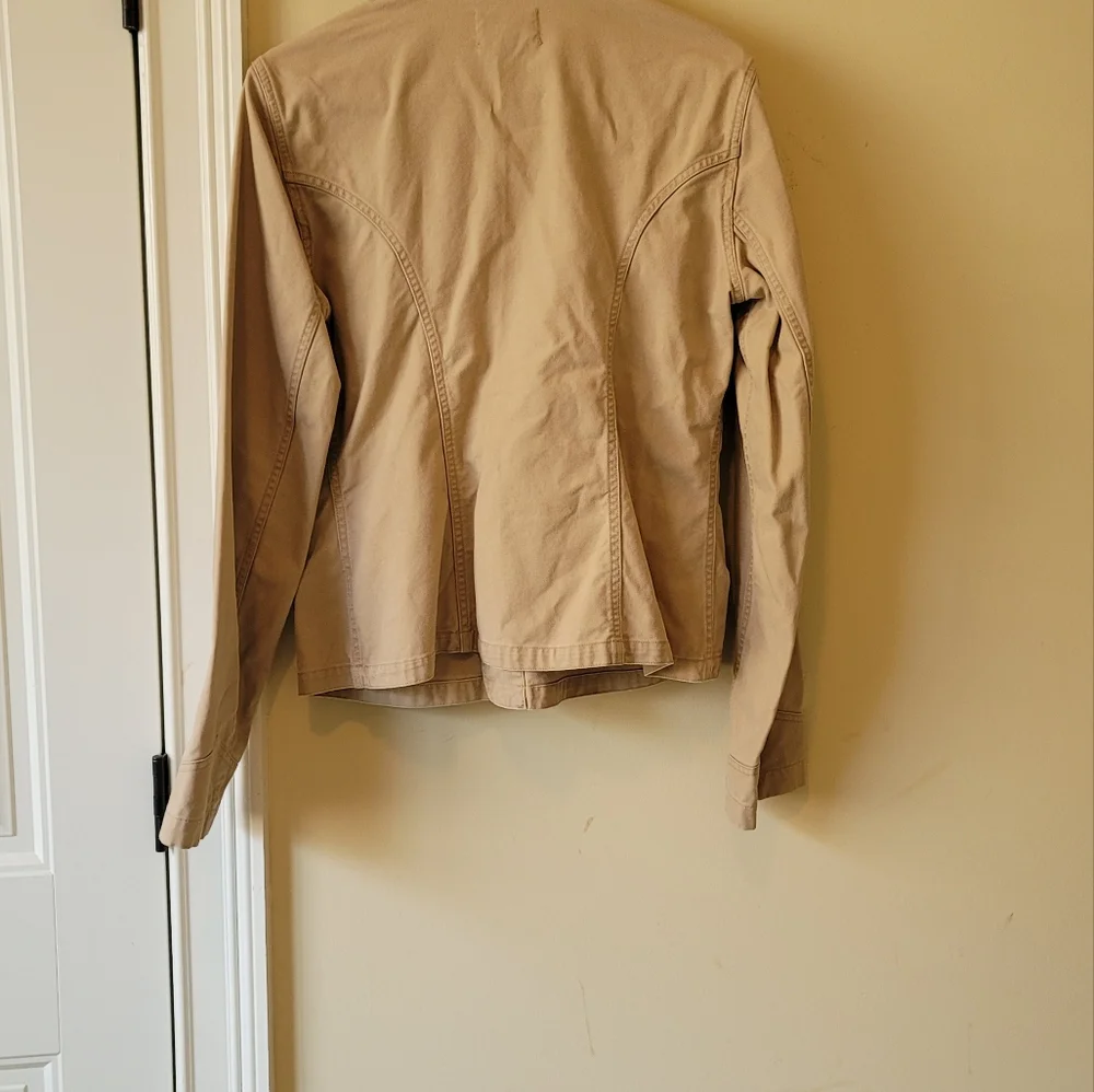 Ralph Lauren Polo Jeans Beige Tan Cotton Denim Jacket Coat - Picture 6 of 8